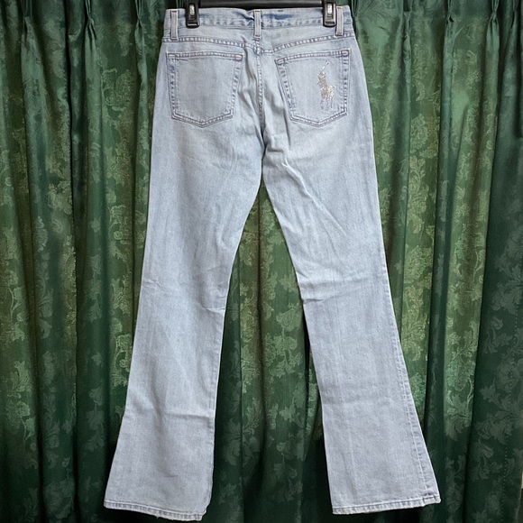 Ralph Lauren Rhinestone Logo Light Blue Women's Jeans 28 - Picture 4 of 6